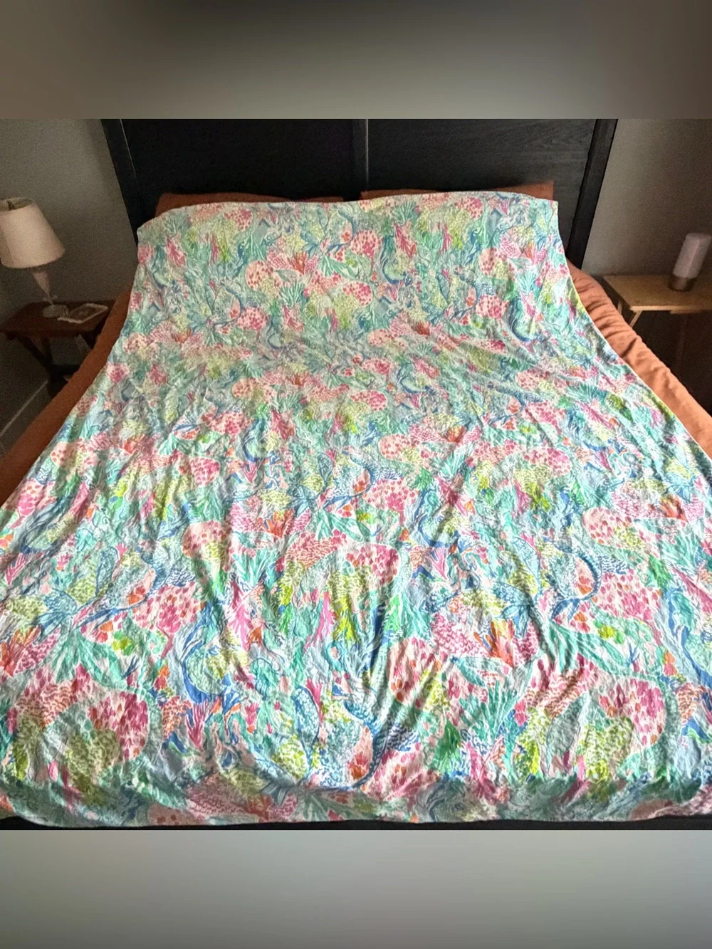 Pottery Barn Kids Lilly Pulitzer Mermaid Cove Twin Duvet Cover Cotton Reversible